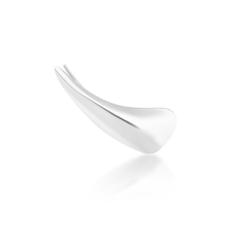 Boucle d'oreille sculpturale en argent Boucle d'oreille futuriste Design asymétrique Boucles d'oreilles de forme organique Bijou d'oreille pour homme image 7