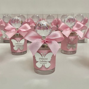 Pink Butterfly Candle Favors: Baby Shower, Bridal Shower, Quinceañera