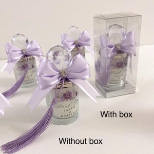 Lilac Wedding Candle Favors With Crystal Knob and Ribbon - Etsy