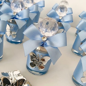 Blue Silver Favors, Sweet 16 Favors, Candle Gifts, Shot Glass Candle Favors for Guests, Quinceanera Butterfly Favors, 15 Anos Favors