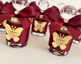 Burgundy Quinceañera Party Favors, Sweet 16, Mis 15, Thank You Favors, Cute Butterfly Baby Shower favors, Baby Shower, Bridal Shower