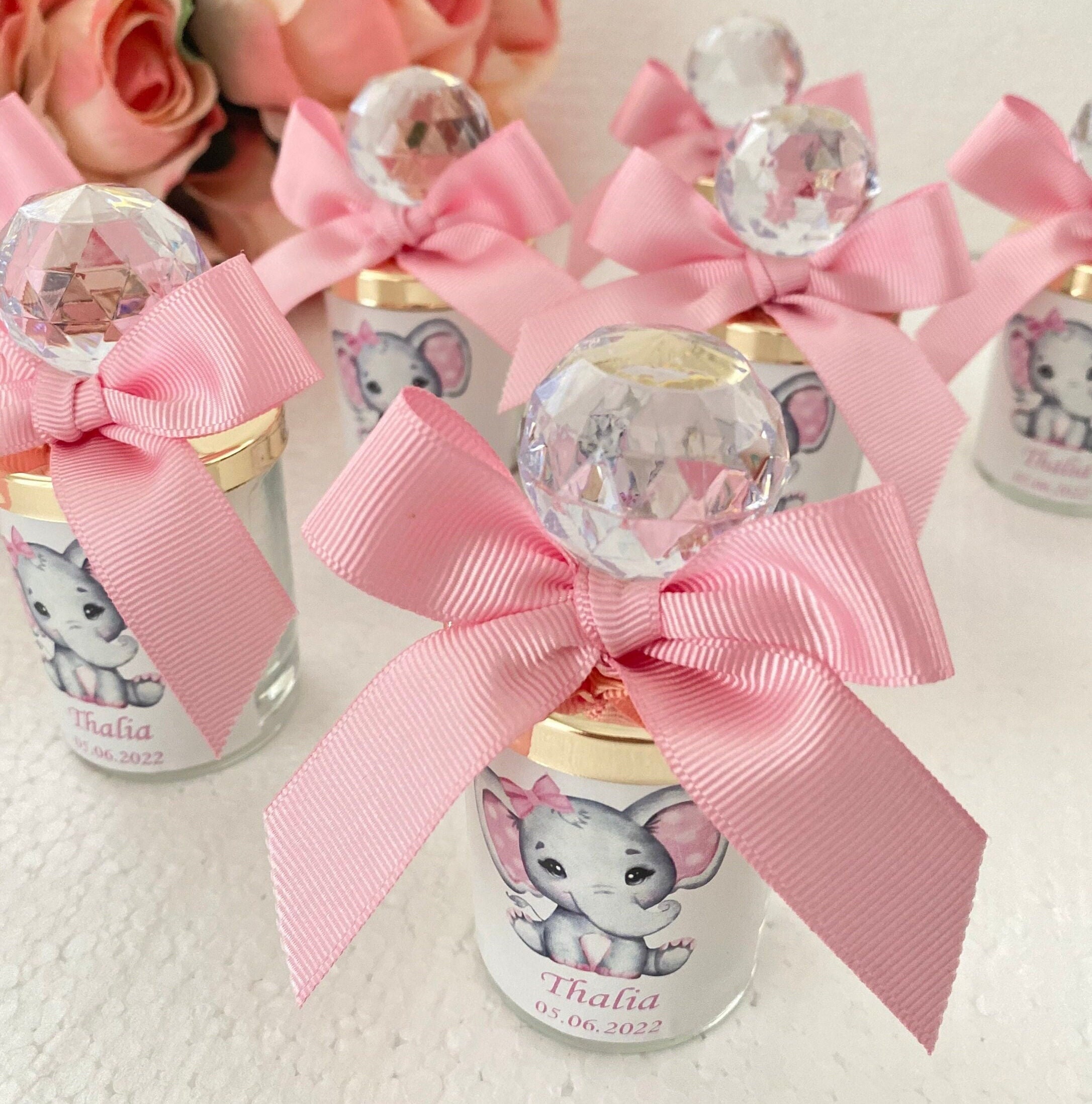Baby Shower Candle Favors, Baby Shower Favors, Shot Glass Baby Shower Decoration Party Favors, Elephant Theme Party Favor Candle,Baby Favors