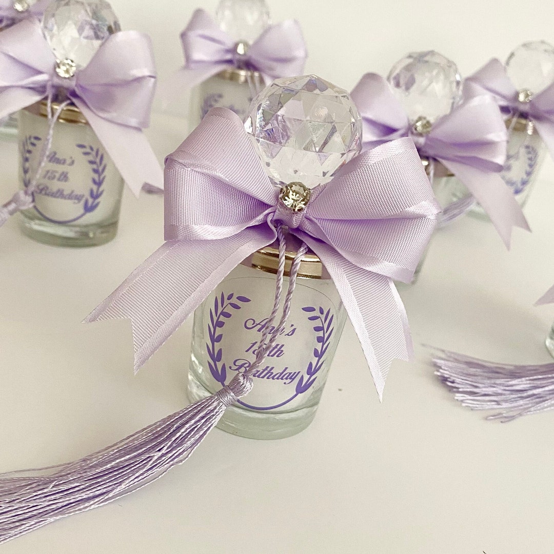 Lilac Wedding Candle Favors: Purple Party Gift for Guests - Etsy