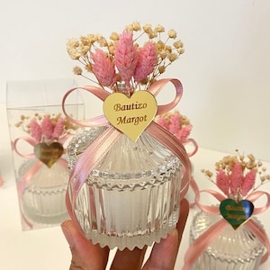 Luxury Party Favors Dried Flowers , Sweet 16 Mis 15 Anos Quinceanera Favors, Classy Candle, Baptism Favors, Baby shower Bridal Shower Favors