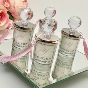 Personalized Shot Glass Candle Favors: Birthday, Wedding, Quince Años