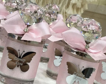 Butterfly Baby Shower Candle Favors, Shot Glass Baby Shower Decoration Party Favors, Baby Shower Favors, Decorations Party Favor Candle