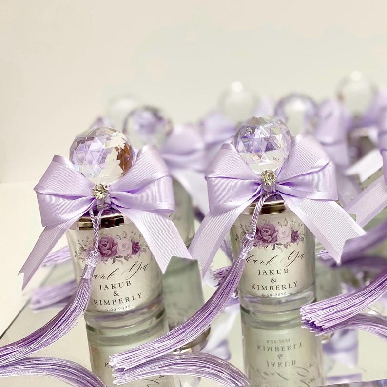 Personalized Purple Lilac Wedding Candle Favors, Thank You Favors in a ...