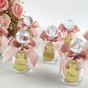 Personalized Baby Shower Candle Favor, Elegant Shot Glass Candle