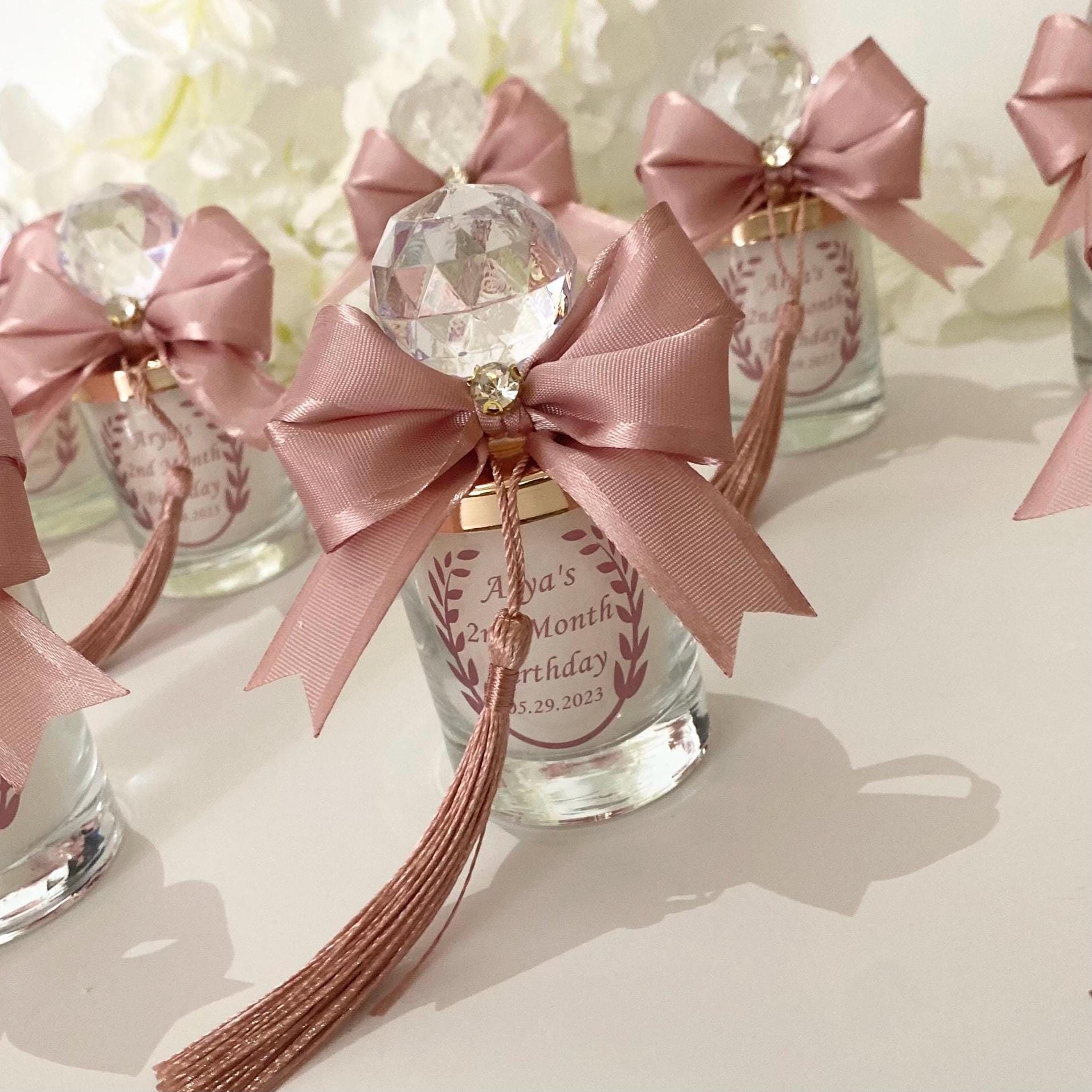 Personalized Rose Gold Wedding Candle Favors: Shot Glass Party Favors ...