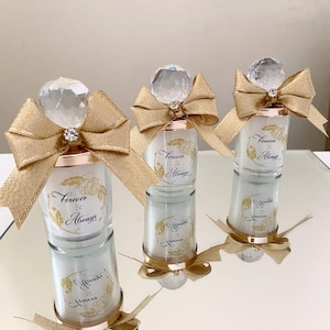 Crystal Lid With Ribbon Personalized Candle Favor for Guests in Bulk ...