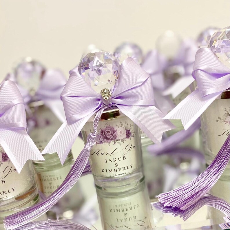 Personalized Purple Lilac Wedding Candle Favors, Thank You Favors in a ...