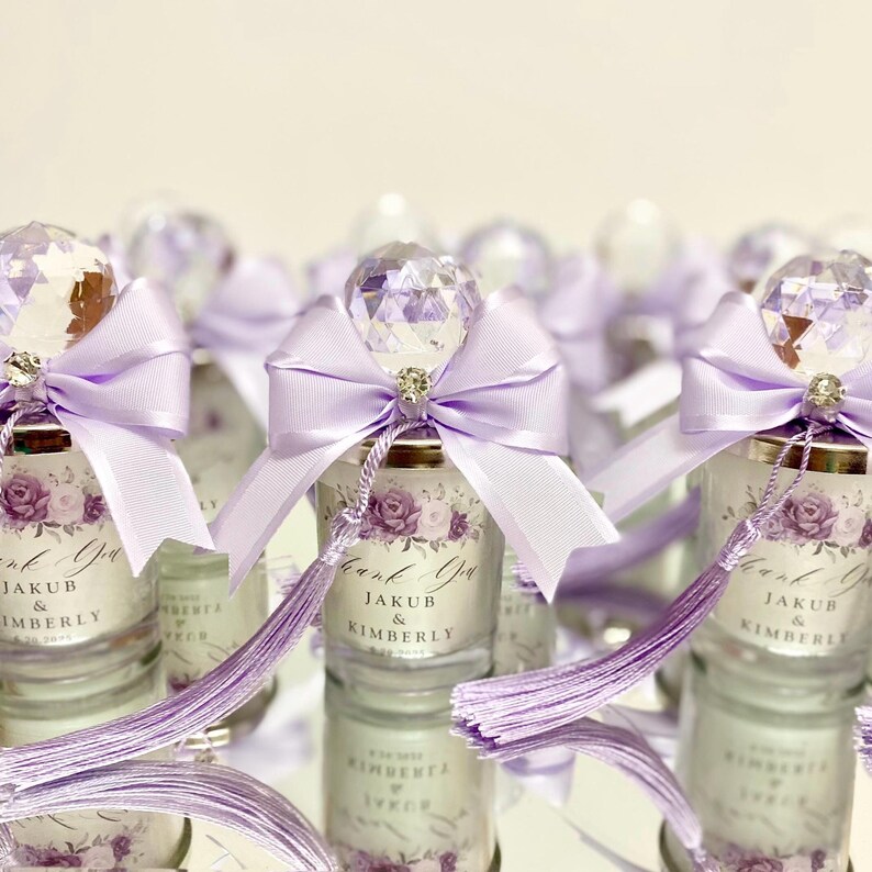 Personalized Purple Lilac Wedding Candle Favors, Thank You Favors in a ...