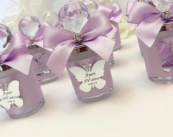 Personalized Butterfly Candle Favors, Quinceañera Sweet 16 Mis Quince Gifts