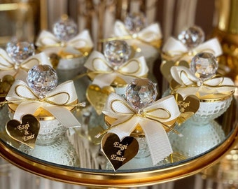 Luxury Personalized Wedding Favor for Guests, Luxury Wedding Favors, Classy Glass Candle , Baby shower Favors, Bridal Shower Favors