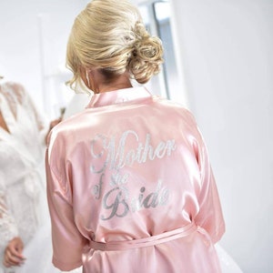 Bridal Party Robes: Glitter Silver Print, Bridesmaid & Flower Girl Robes