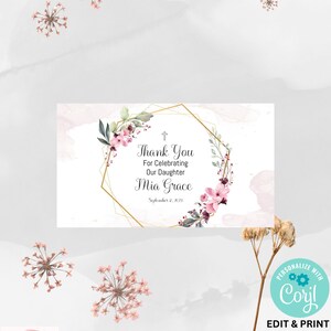 Baptism Thank You Tag