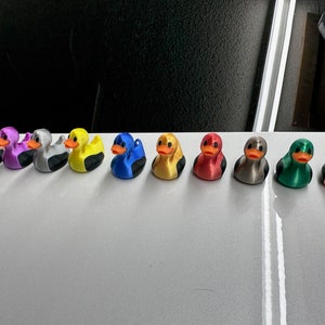 3D printed magnetic mini-micro ducks.  Multi-colored 3D printed cruise ducks.  Set of 10 ducks.  Your choice of 10 colors.