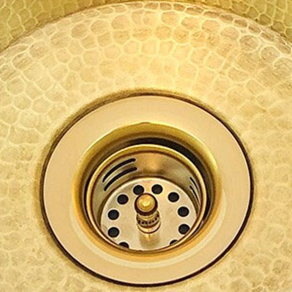 Brass sink Drain for use with Bar Sinks - Junior Strainer for 2" bar drain opening.