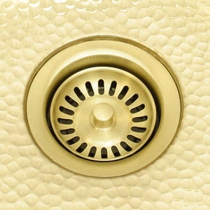 Brass sink Drain for use with a kitchen sink - ULB Unlacquered Brass - Not for use with disposer.