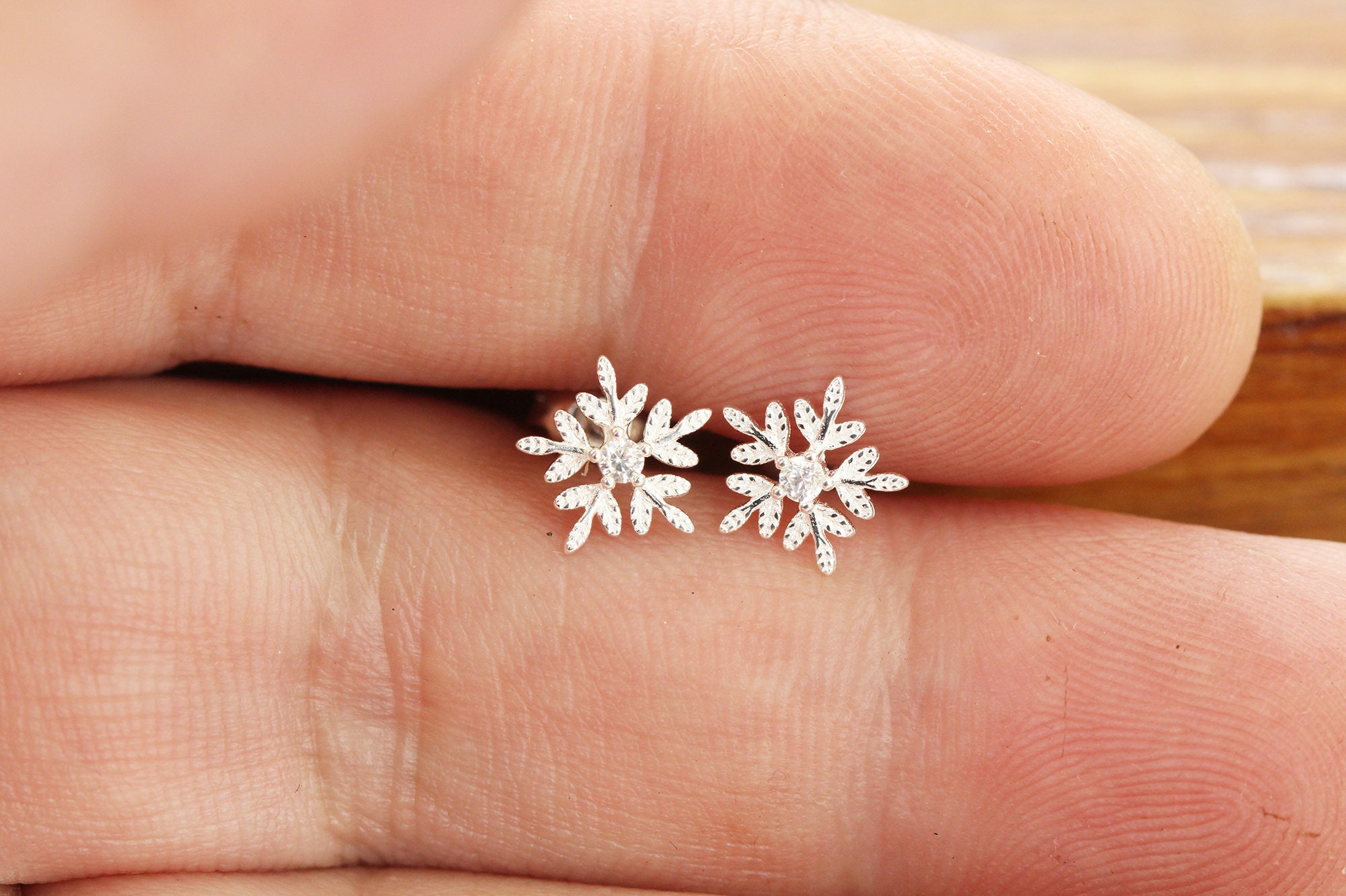 Snowflake earrings etsy store