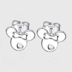Minnie mouse earrings for women, cute Sterling Silver Earrings, girl earrings, small tiny Mickey Mouse Stud Earrings Gift for Girls Child