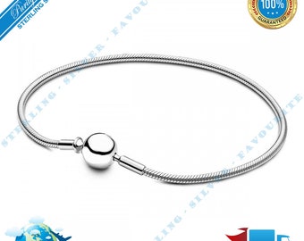  ANGEMIEL Sterling Silver Snake Chain Sliding Bangle Bracelet  fit All Charm Beads for Women Girls Gifts: Clothing, Shoes & Jewelry
