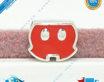Mickey Mouse Red Trousers Locket Petite Charm, Love Tiny Bead > Fits Europa Floating Lockets > S925 Sterling Silver > Fully Stamped > NEW