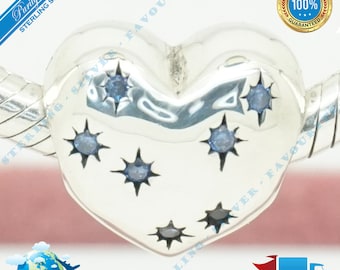 Charm del sueño de Cenicienta, Un deseo que hace tu corazón, Cuenta de estrellas azules > Se adapta a la pulsera Europa > Plata de ley S925 > Totalmente estampado > NUEVO