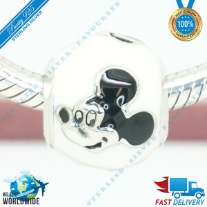 Expressieve Mickey Charm, Mouse Happy Face Bead > Past bij Europa Armband > S925 Sterling Zilver > Volledig gestempeld > NIEUW