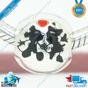 Minnie & Mickey Forever Charm, Rood Hart, Romantisch Liefdesverhaal Kraal > Past bij Europa Armband > S925 Sterling Zilver > Volledig gestempeld > NIEUW