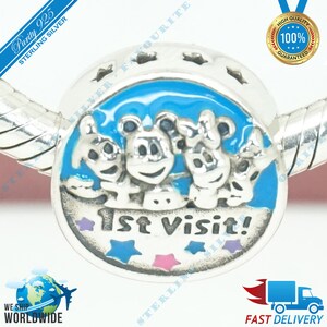 1e bezoek - Mickey Friends Charm, Mouse, Holiday Bead > Past bij Europa Armband > S925 Sterling Zilver > Volledig gestempeld > NIEUW