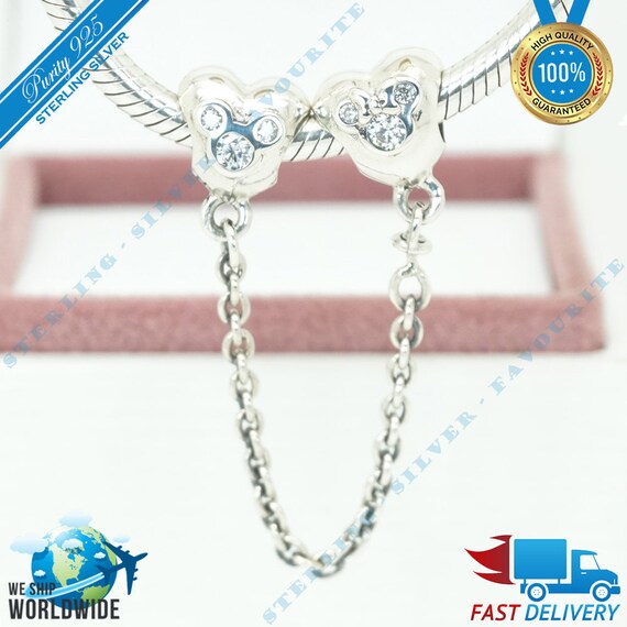 Heart Safety Chain Charms - 925 Sterling Silver Love Beads For Bracelets & Necklaces - View #13