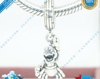 Encanto colgante de La Sirenita Sebastián, cuenta colgante de cangrejo marino > Se adapta a la pulsera Europa > Plata de ley S925 > Totalmente estampado > NUEVO