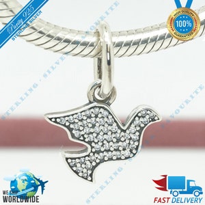 Symbool van vrijheid ketting hanger charme, schoonheid kraal > past bij Europa armband > S925 sterling zilver > volledig gestempeld > NIEUW