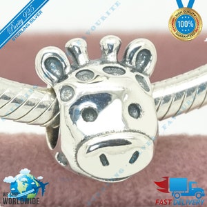 Giraffe Charm, Zoo Animal Bead > Past bij Europa Armband > S925 Sterling Zilver > Volledig gestempeld > NIEUW