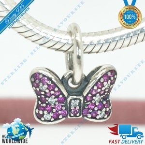 Minnie Bow ketting hanger charme, Beauty Bead > Past bij Europa Armband > S925 Sterling Zilver > Volledig gestempeld > NIEUW