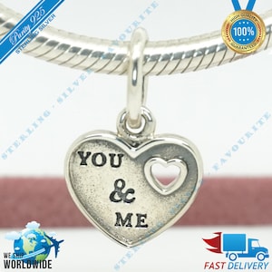 Together Forever Ketting Hanger Charm, You & Me Dangle > Past bij Europa Armband > S925 Sterling Zilver > Volledig gestempeld > NIEUW