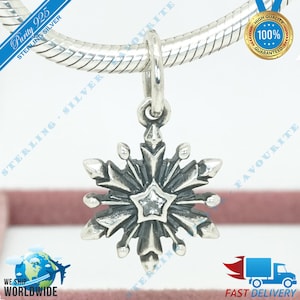 Frozen Snowflake Ketting Hanger Charm, Beauty Bead > Past bij Europa Armband > S925 Sterling Zilver > Volledig gestempeld > NIEUW