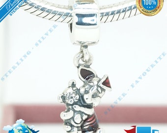 Encanto colgante de lechón, amigos, ventilador de Winnie the Pooh, cuenta colgante amante de los animales > Se adapta a la pulsera Europa > Plata de ley S925 > Totalmente estampado