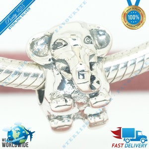 Lucky Elephant Charm, Safari, Animal Bead > Past bij Europa Armband > S925 Sterling Zilver > Volledig gestempeld > NIEUW
