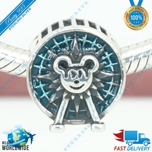 California Adventure Mickey's Fun Wheel Charm, Beauty Bead > Past bij Europa Armband > S925 Sterling Zilver > Volledig gestempeld > NIEUW