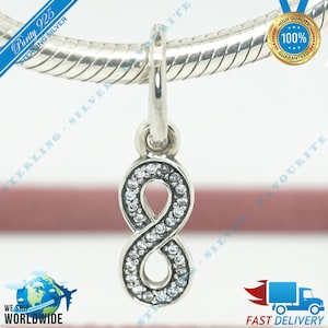 Symbool van oneindigheid ketting hanger charme, schoonheid kraal > past bij Europa armband > S925 sterling zilver > volledig gestempeld > NIEUW
