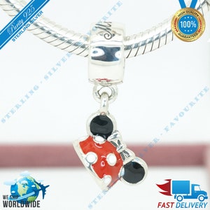 Minnie Mouse Ear Hat Hanger Charm, Beauty Dangle Bead > Past bij Europa Armband > S925 Sterling Zilver > Volledig gestempeld > NIEUW