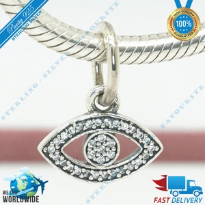 Symbol der Erkenntnis Halskette Anhänger Charme, funkelnde Schönheit Perle > Passend für Europa Armband > S925 Sterling Silber > Voll gestempelt > NEU