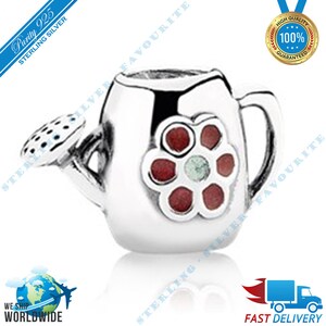 Cute Watering Can Charm Bead Spacer – Fits Pandora, Troll & Other Snake Chain Bracelets