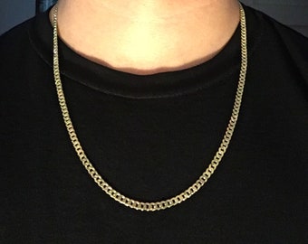 Gold Chain Cuban Link 22in 4mm .925 