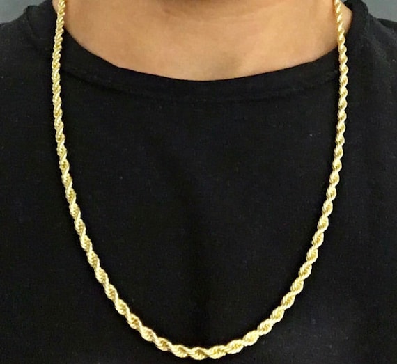 Buy Gold Chain 14k Gold Rope Chain 20in 4mm Online in India 