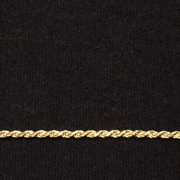 Gold Chain Rope Chain Necklace 14k Gold Bonded to Real Silver  20in 2mm .925 Italy Stamped