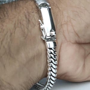 999 silver chain, woven snake bracelet, handmade jewelry, Custom engraving. image 9