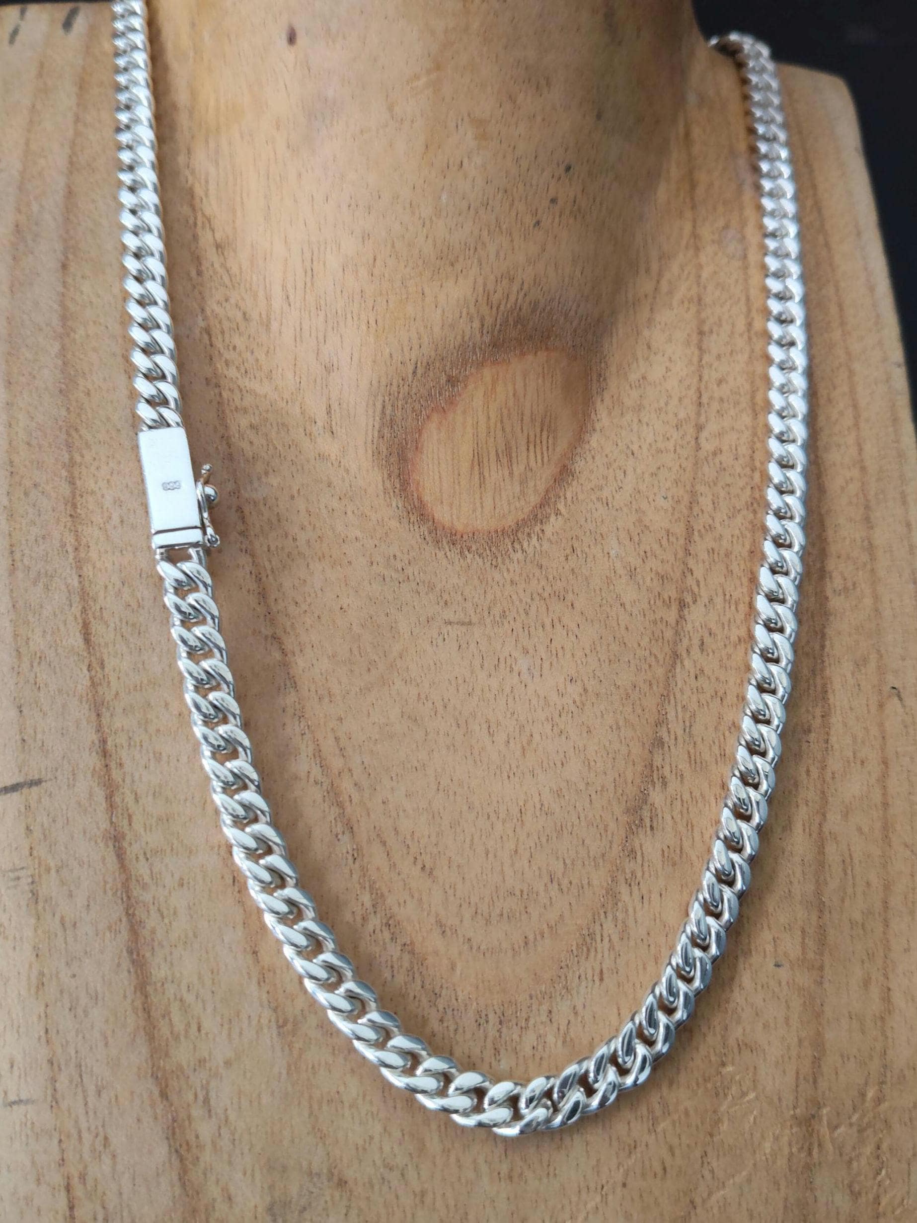 6 Mm 999 Pure Silver Curb Chain Necklace - 6mm Handmade - Etsy